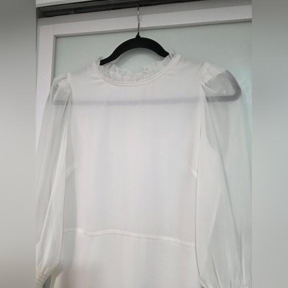 Wilfred Aritzia Swept Dress Puff-sleeve chiffon mini dress - Picture 12 of 17